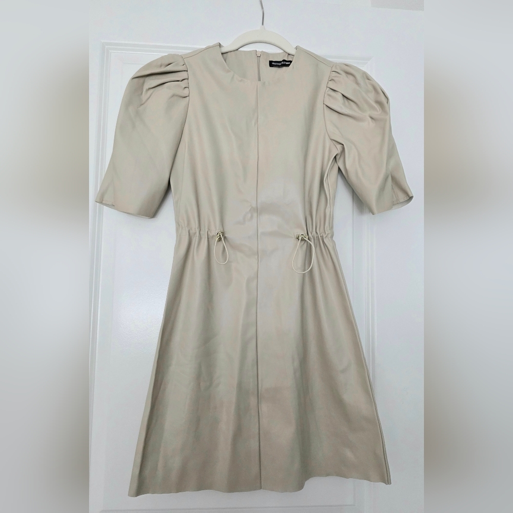 PrettyLittleThing Cream Puff Sleeve Mini Dress